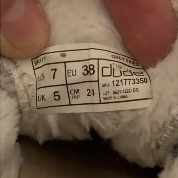 Hey Dude Shoes Womens 7 Britt Grey Skies Fur Lined Comfort Casual - Picture 10 of 10